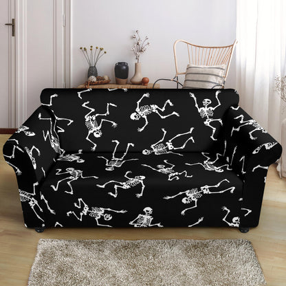 Skeleton Print Design LKS305 Loveseat Couch Slipcover