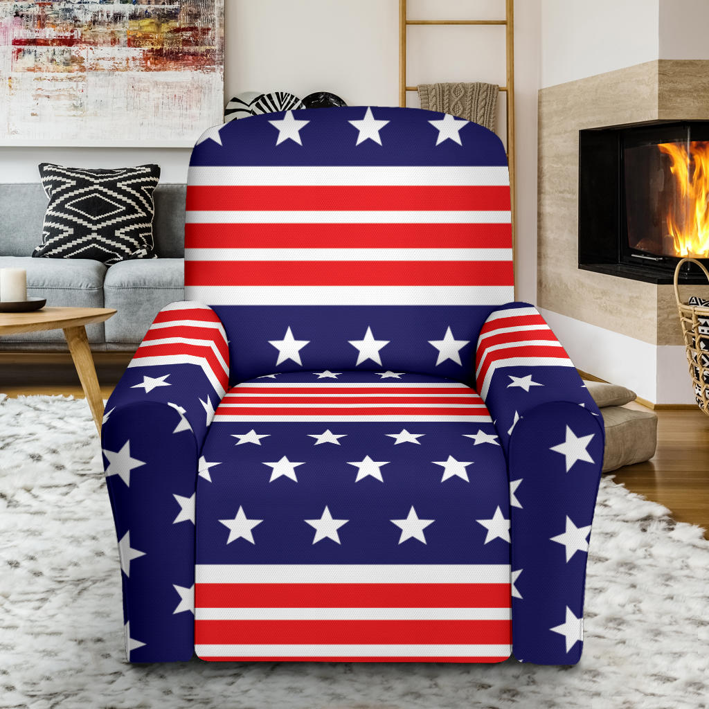 Patriotic Pattern Print Design A04 Recliner Slipcover with Pocket