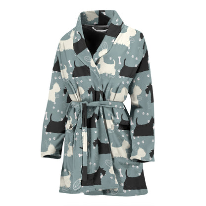 Scottish Terriers Print Design LKS301 Women Bathrobe