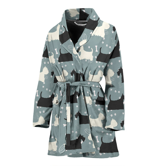 Scottish Terriers Print Design LKS301 Women Bathrobe