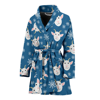Goat Print Design LKS402 Women Bathrobe