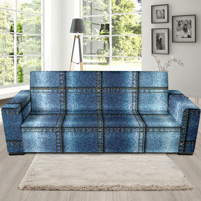 Jean Patchwork Pattern Print Design 02 Sofa Slipcover