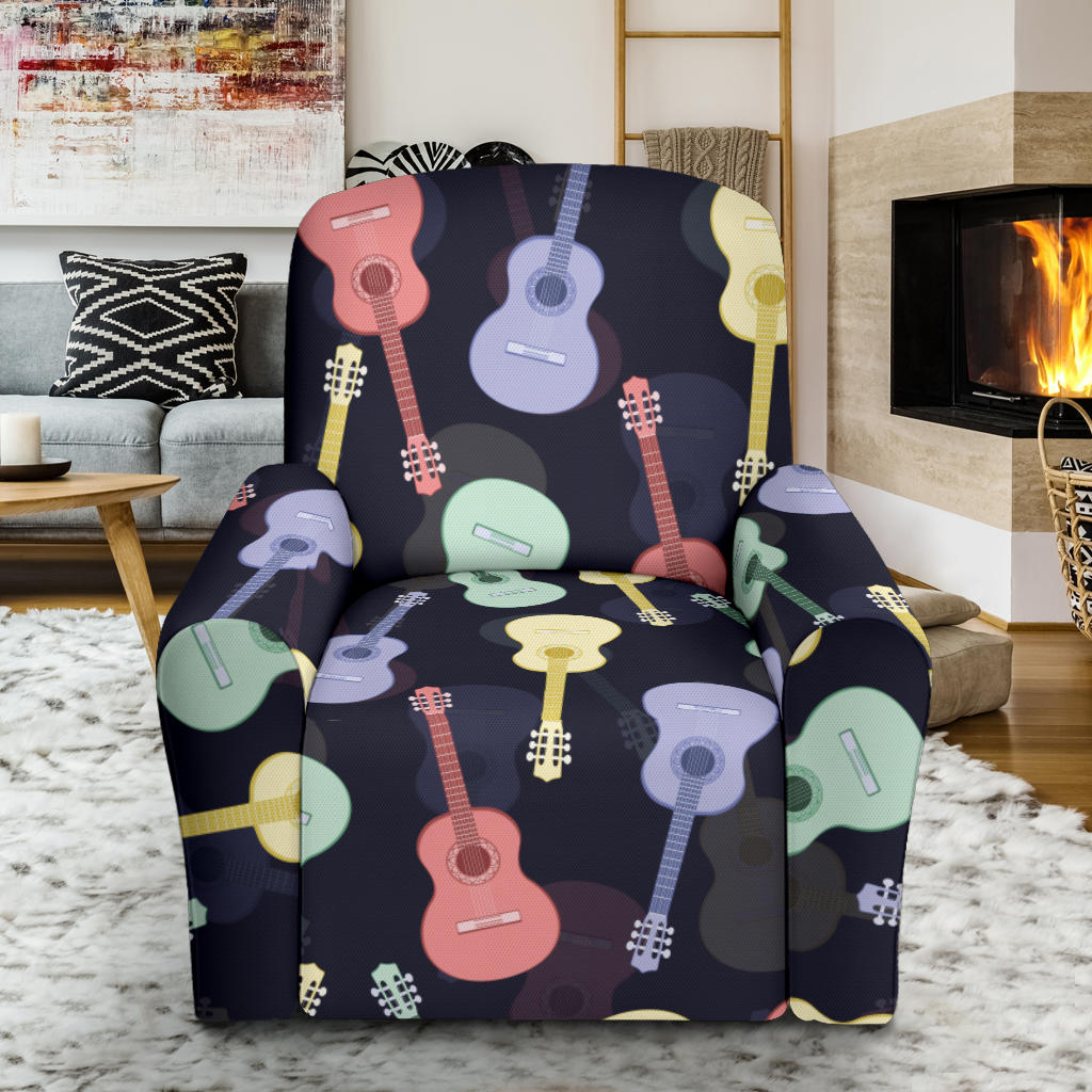 Acoustic Guitar Print Design LKS401 Recliner Slipcover with Pocket