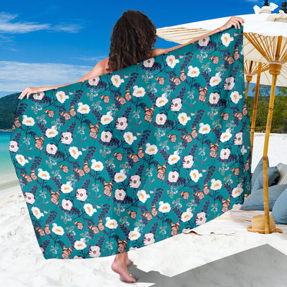 Butterfly Pattern Print Design 012 Sarong Pareo Wrap