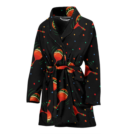 Maracas Pattern Print Design 03 Women Bathrobe