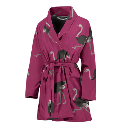 Emu Pattern Print Design 02 Women Bathrobe