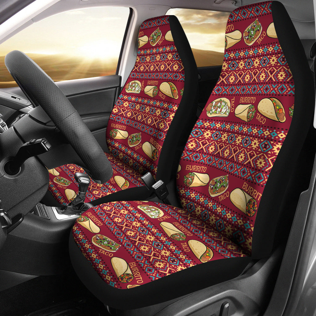 Burrito Taco Print Design LKS302 Car Seat Covers