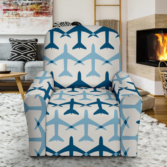 Airplane Pattern Print Design 04 Recliner Slipcover with Pocket