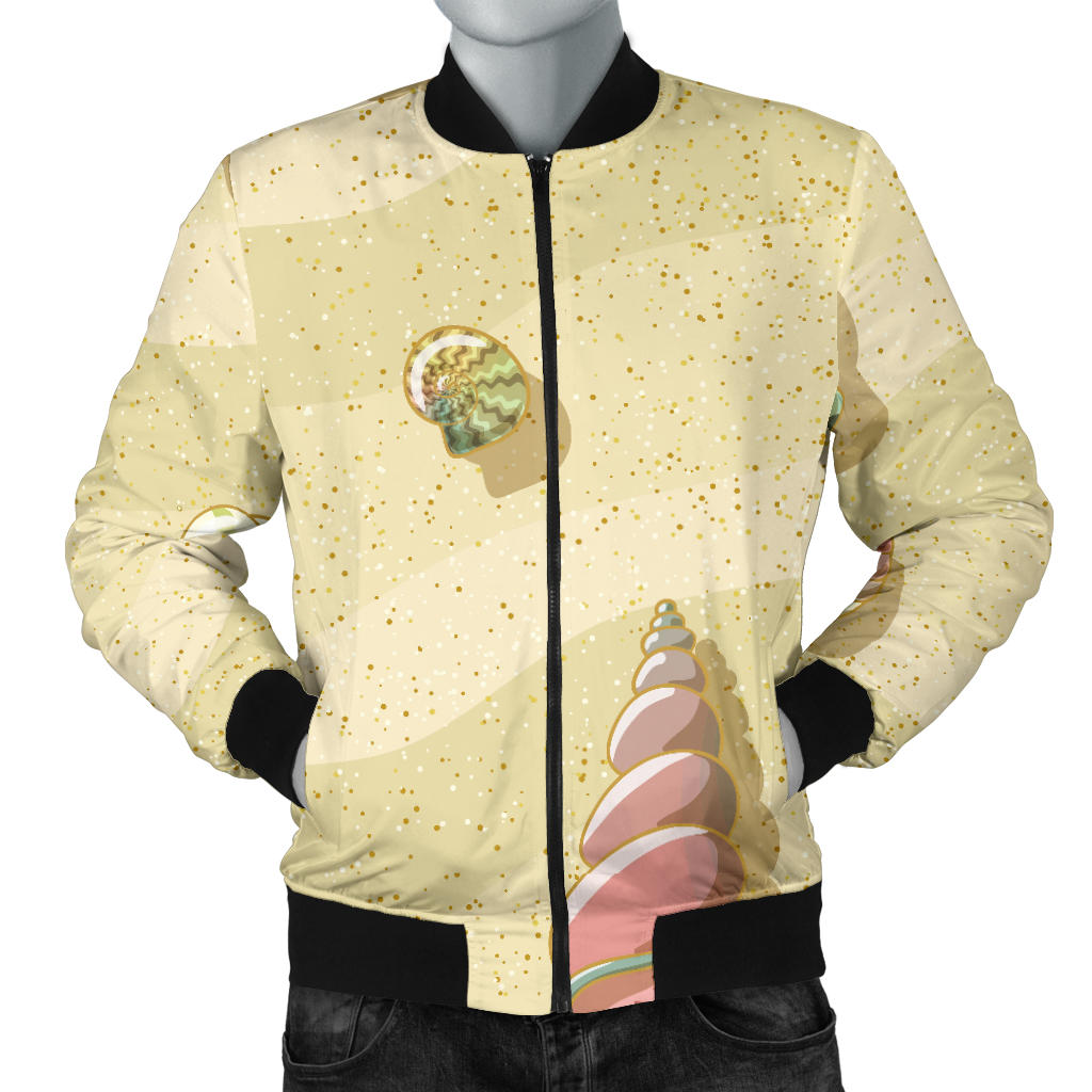 Beach with Seashell Theme Men Bomber Jacket