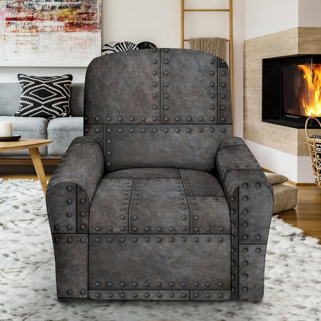 Armor Pattern Print Design 02 Recliner Slipcover with Pocket