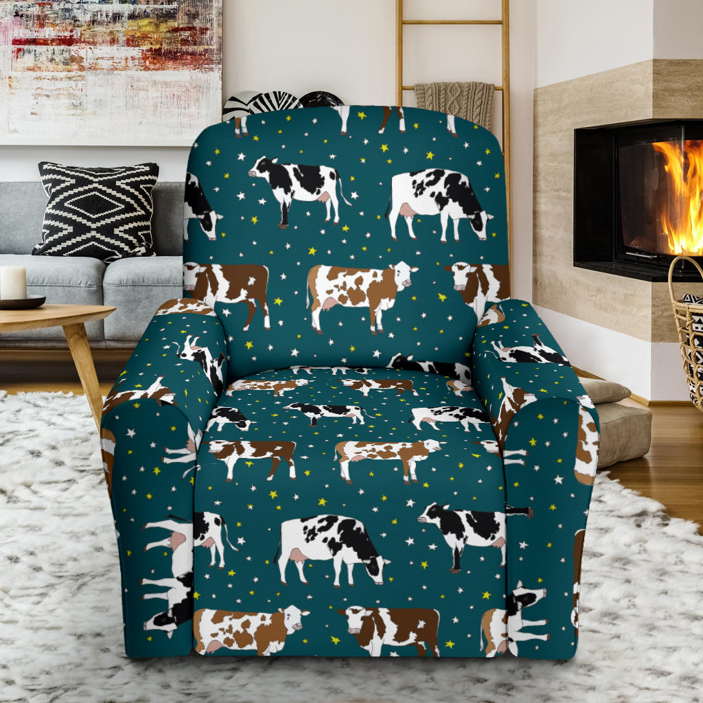 Cattle Print Design LKS404 Recliner Slipcover with Pocket