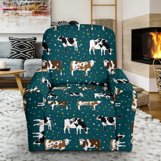 Cattle Print Design LKS404 Recliner Slipcover with Pocket
