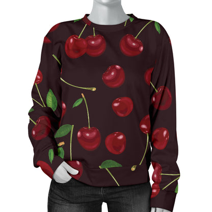 Cherry Fresh Pattern Women Long Sleeve Sweatshirt