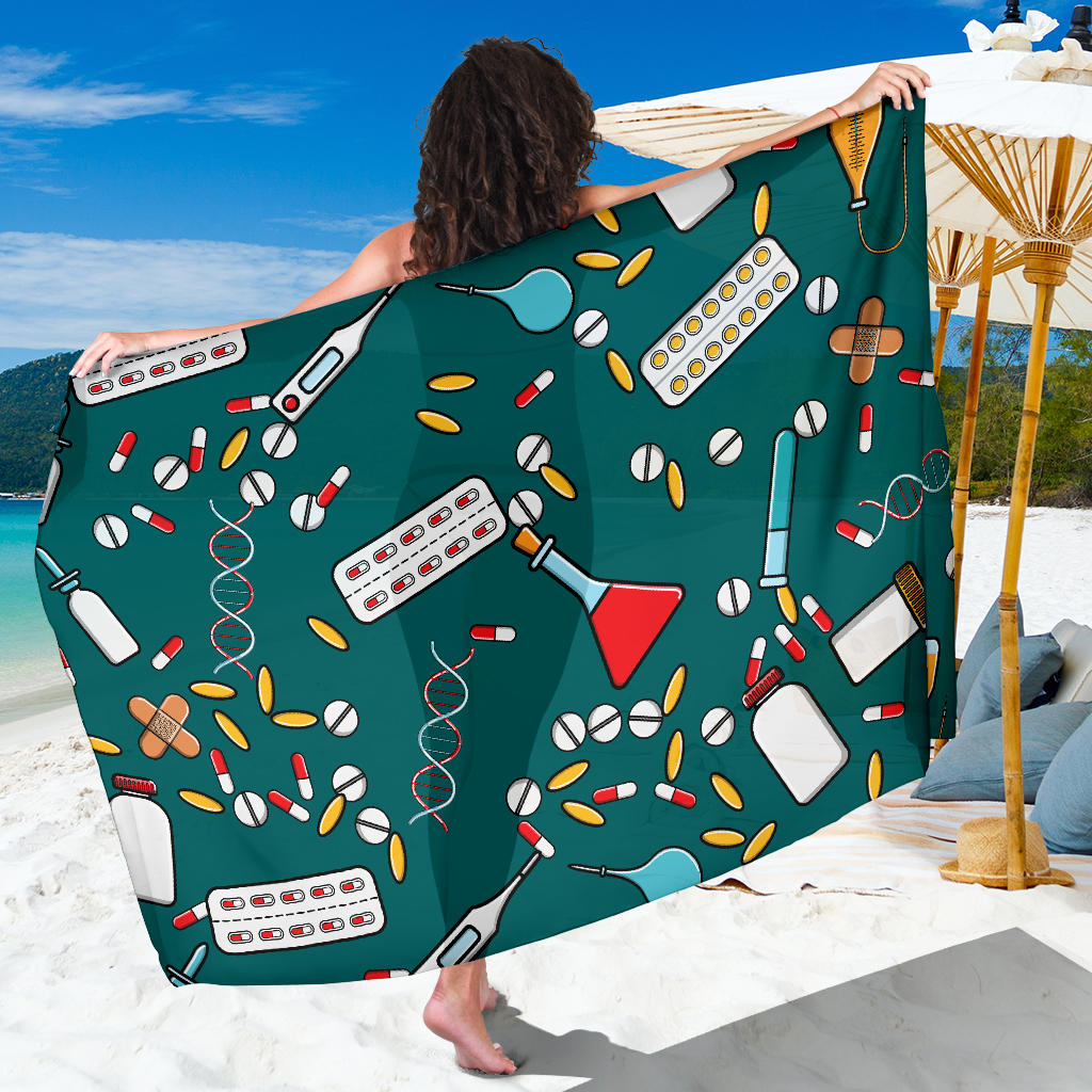 Nurse Pattern Print Design A05 Sarong Pareo Wrap