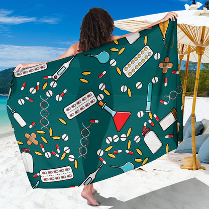 Nurse Pattern Print Design A05 Sarong Pareo Wrap