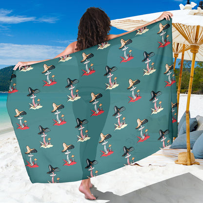 Mushroom Pattern Print Design A04 Sarong Pareo Wrap