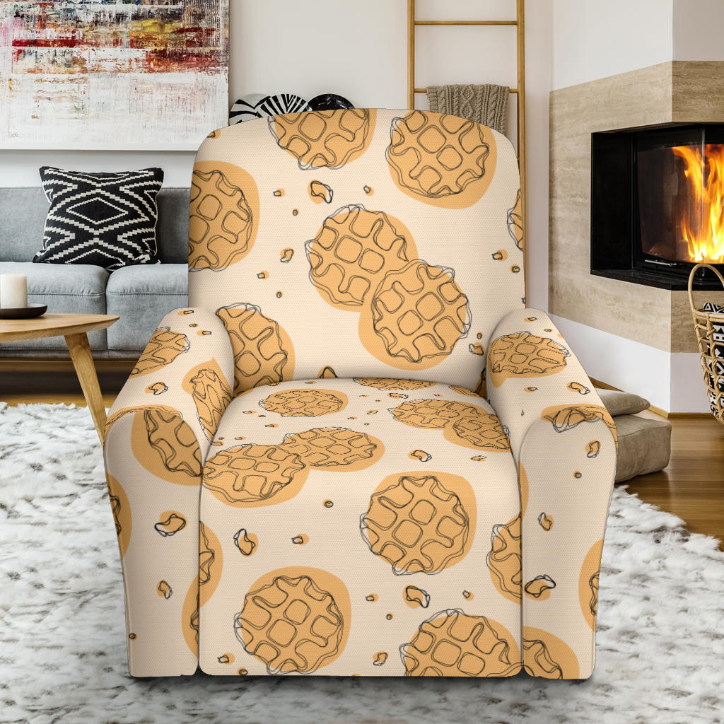 Waffle Print Design LKS303 Recliner Slipcover with Pocket