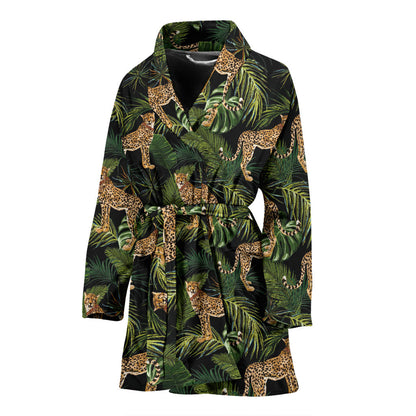 Cheetah Pattern Print Design 05 Women Bathrobe