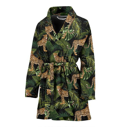 Cheetah Pattern Print Design 05 Women Bathrobe
