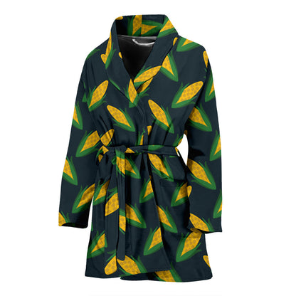 Corn Pattern Print Design 02 Women Bathrobe