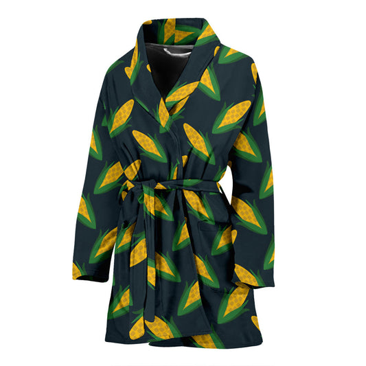 Corn Pattern Print Design 02 Women Bathrobe