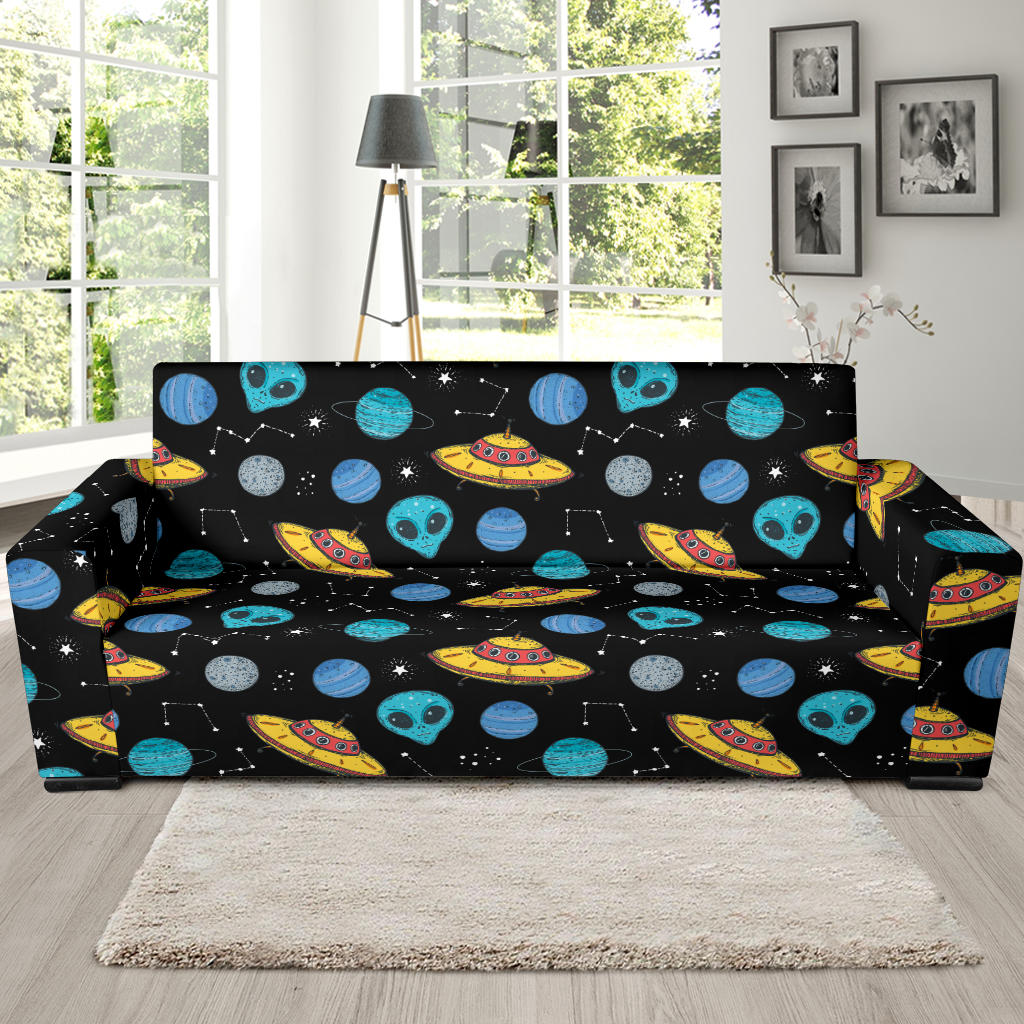 UFO Alien Print Design LKS306 Sofa Slipcover