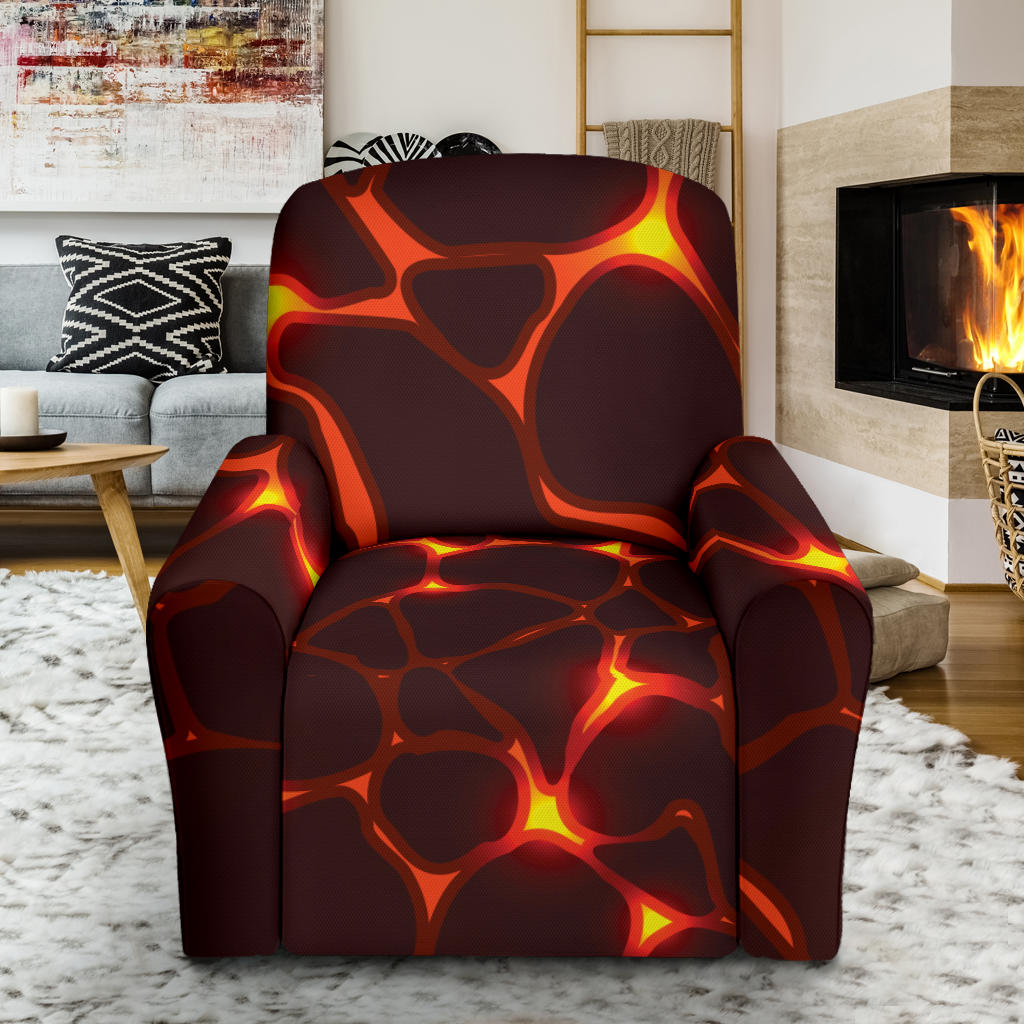 Lava Pattern Print Design 02 Recliner Slipcover with Pocket
