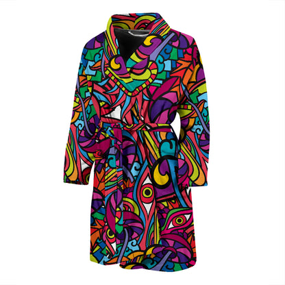 Trippy Print Design LKS302 Men Bathrobe