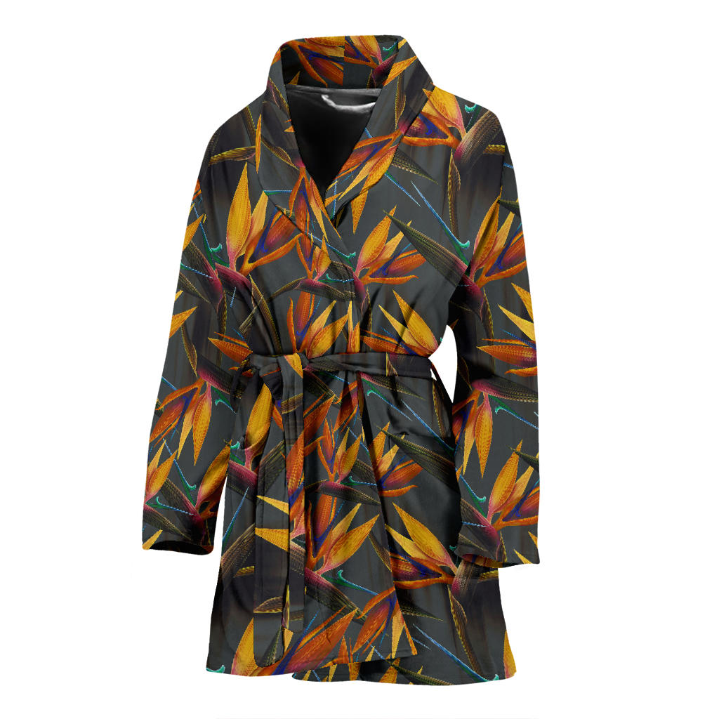 Bird Of Paradise Pattern Print Design 01 Women Bathrobe