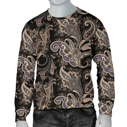 Paisley Mandala Design Print Men Long Sleeve Sweatshirt