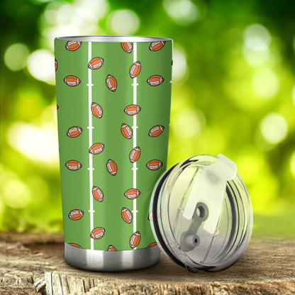 American Football on Field Themed Print Tumbler