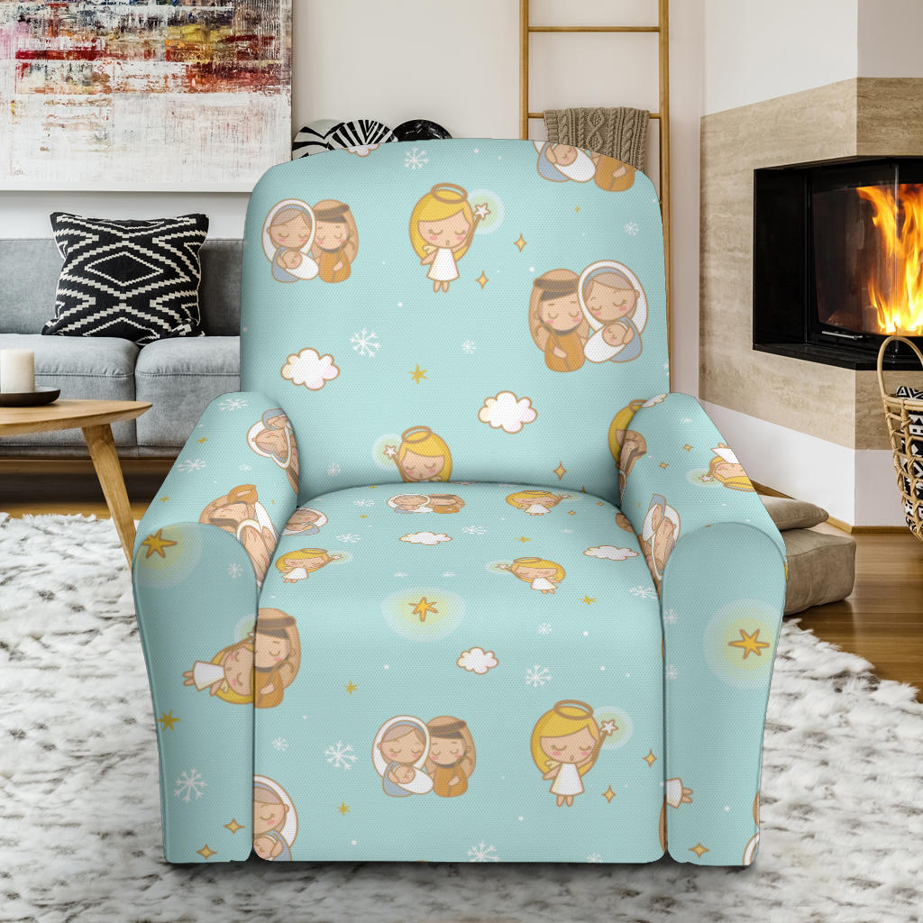 Christian Pattern Print Design 01 Recliner Slipcover with Pocket