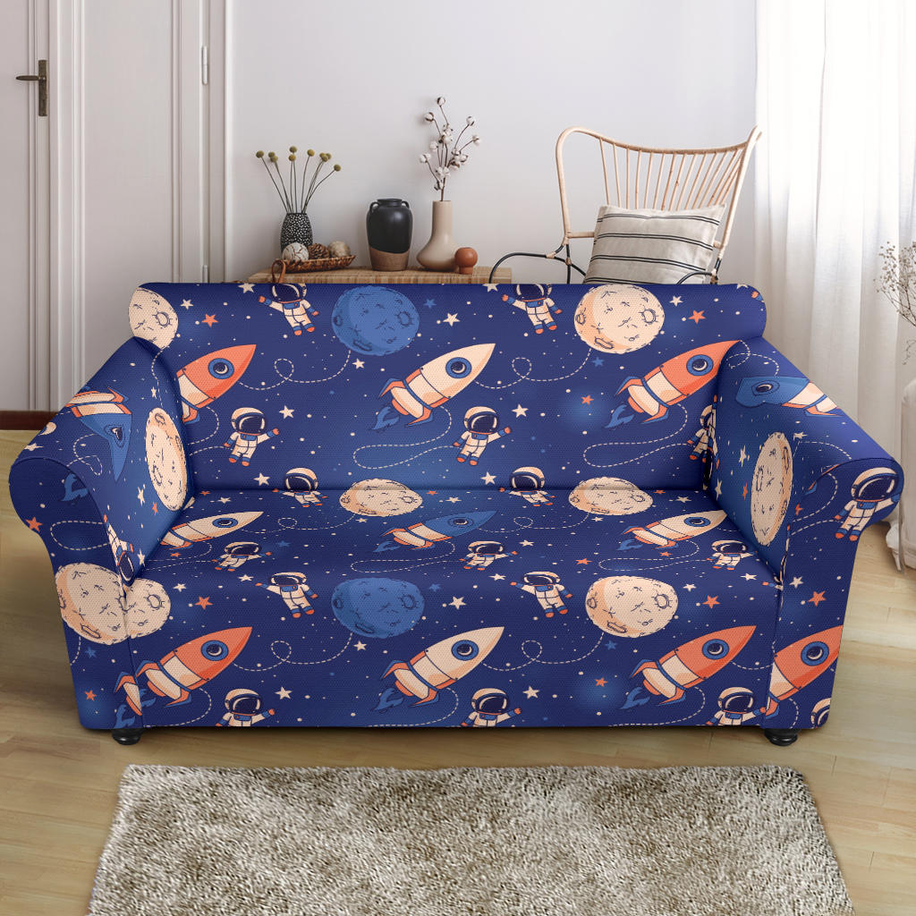Space Astronaut Rocket Print Design LKS304 Loveseat Couch Slipcover