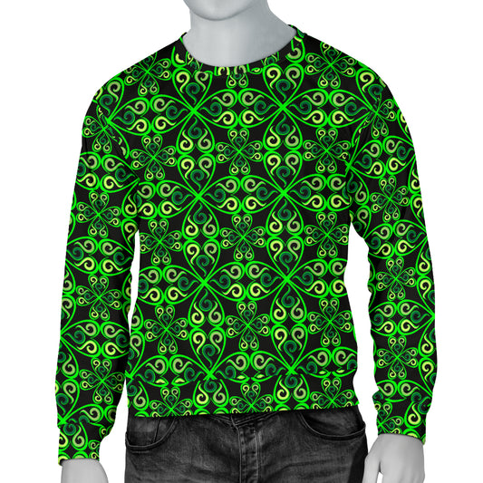 Celtic Green Neon Design Men Long Sleeve Sweatshirt