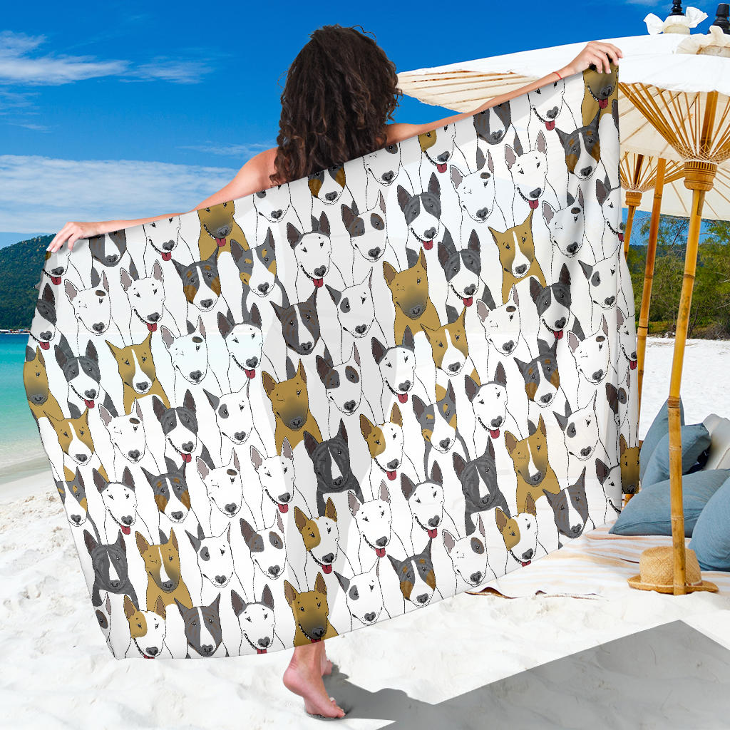 Bull Terriers Pattern Print Design 03 Sarong Pareo Wrap