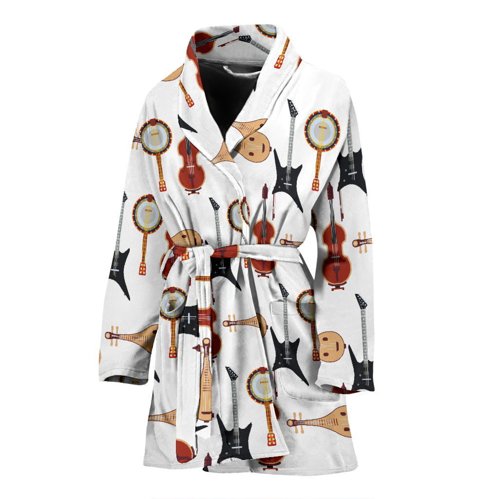 Banjo Print Design LKS403 Women Bathrobe