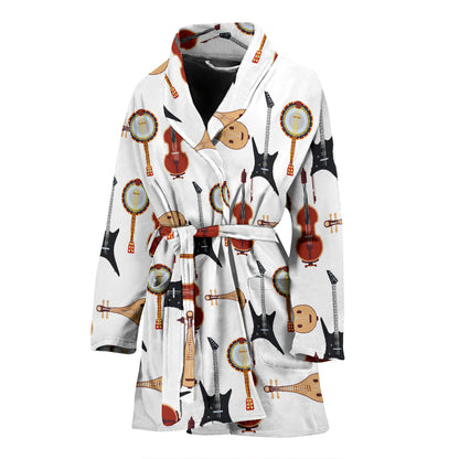 Banjo Print Design LKS403 Women Bathrobe