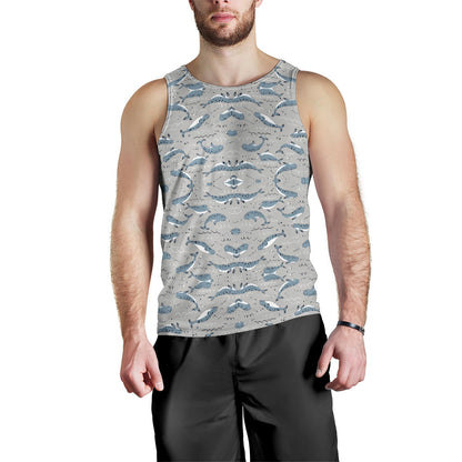 Narwhal Pattern Print Men Tank Top