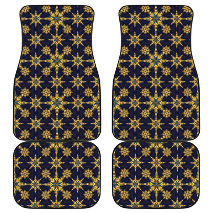 kaleidoscope Gold Print Design Car Floor Mats Front Back