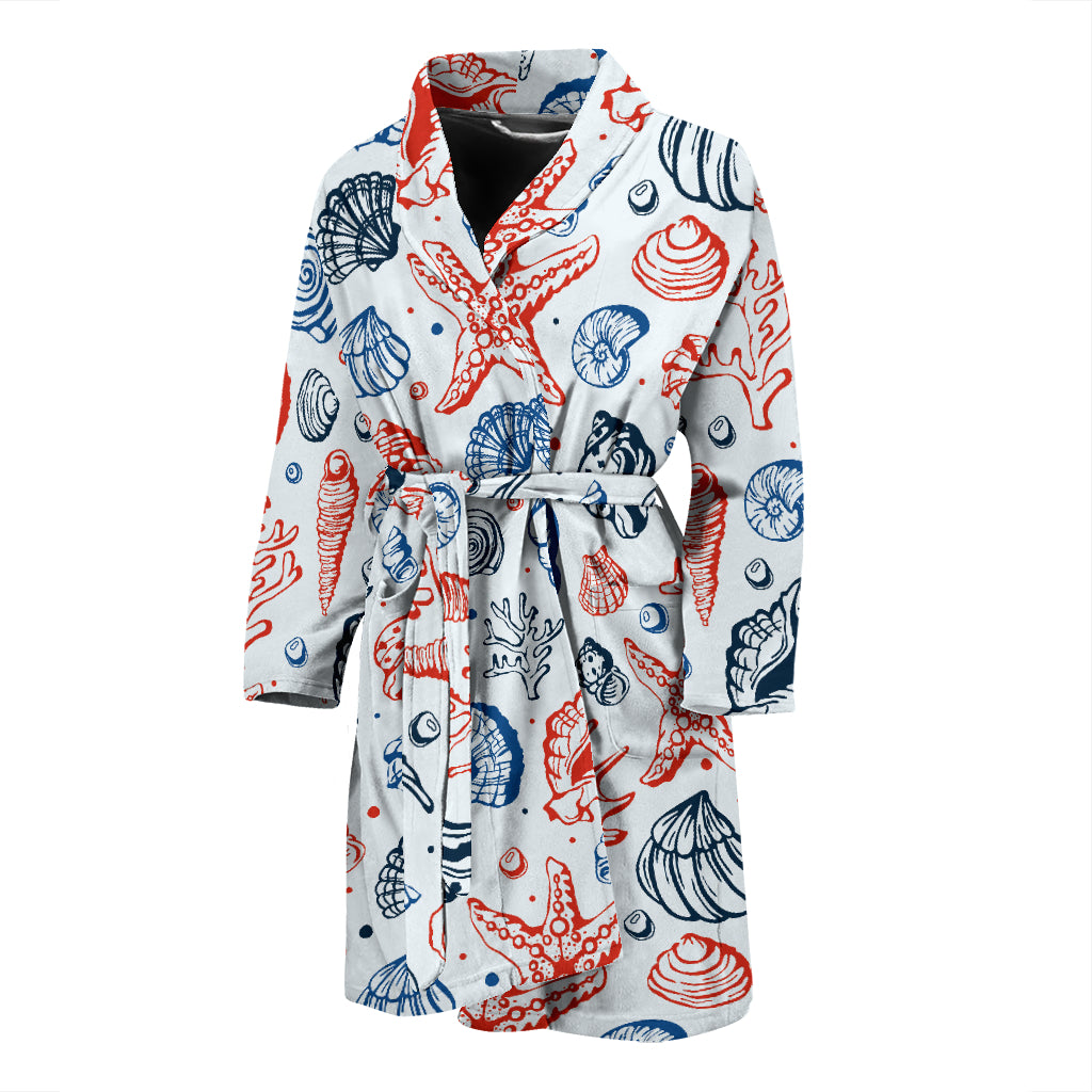 Seashell Print Design LKS307 Men Bathrobe