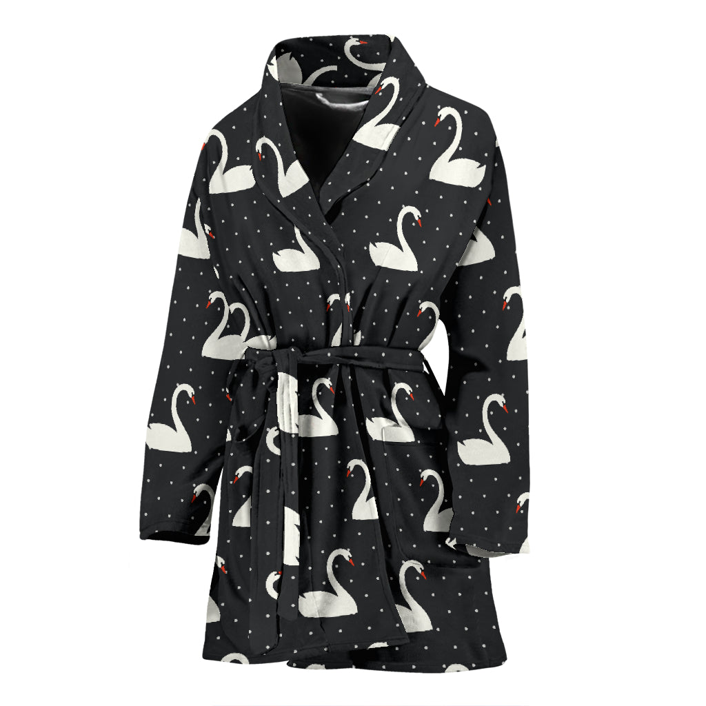 Swan Print Design LKS401 Women Bathrobe