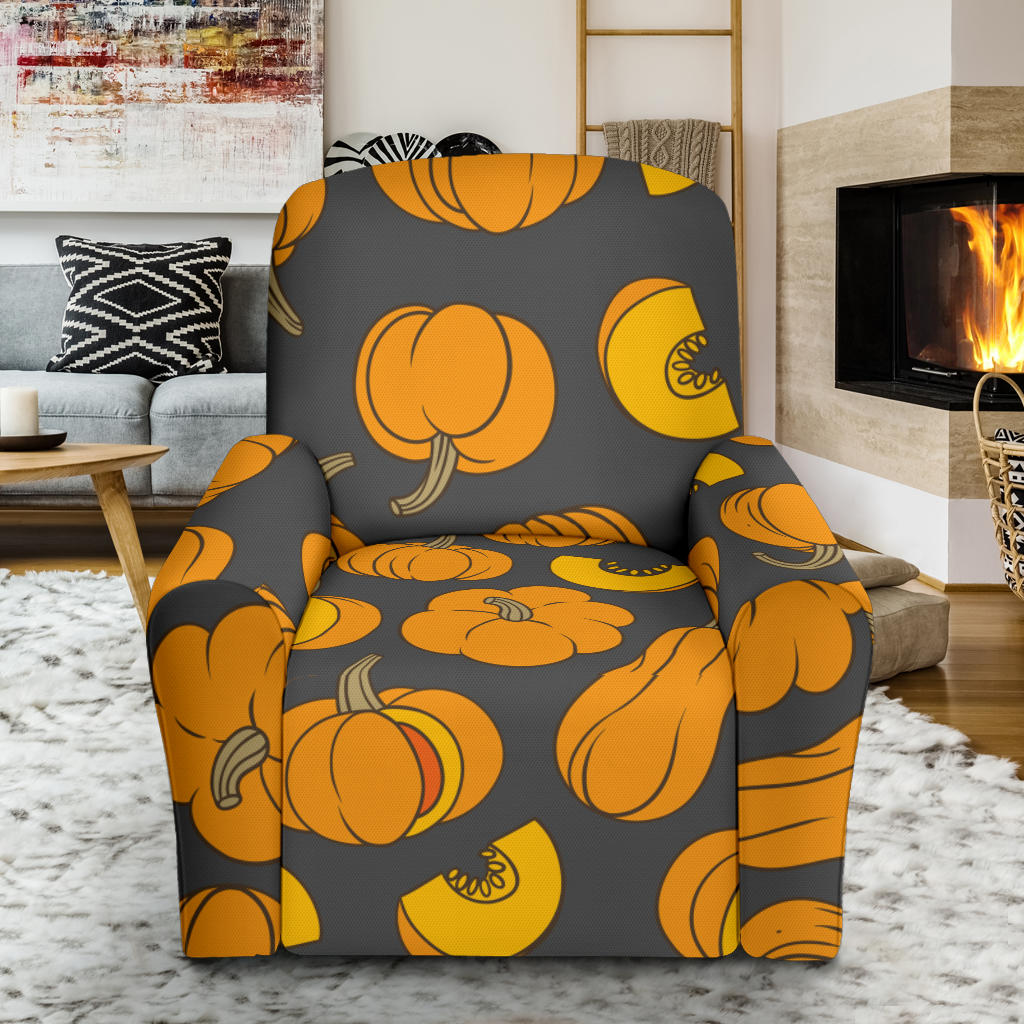 Pumpkin Pattern Print Design A03 Recliner Slipcover with Pocket