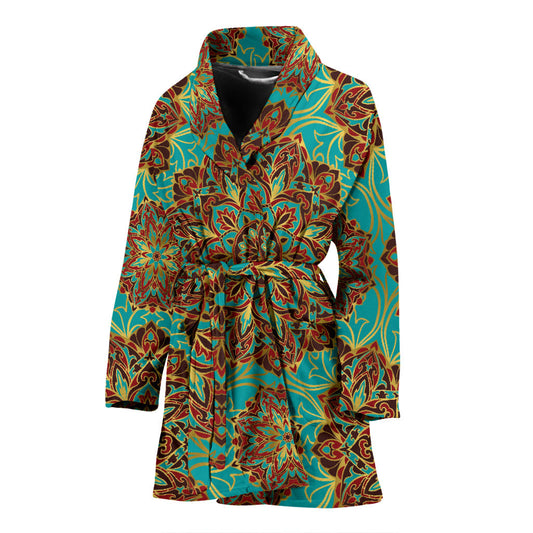 Medallion Pattern Print Design 02 Women Bathrobe