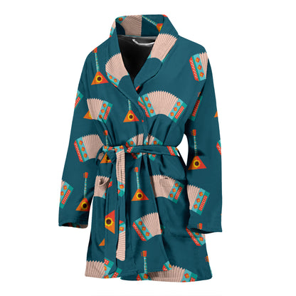 Accordion Print Design LKS402 Women Bathrobe
