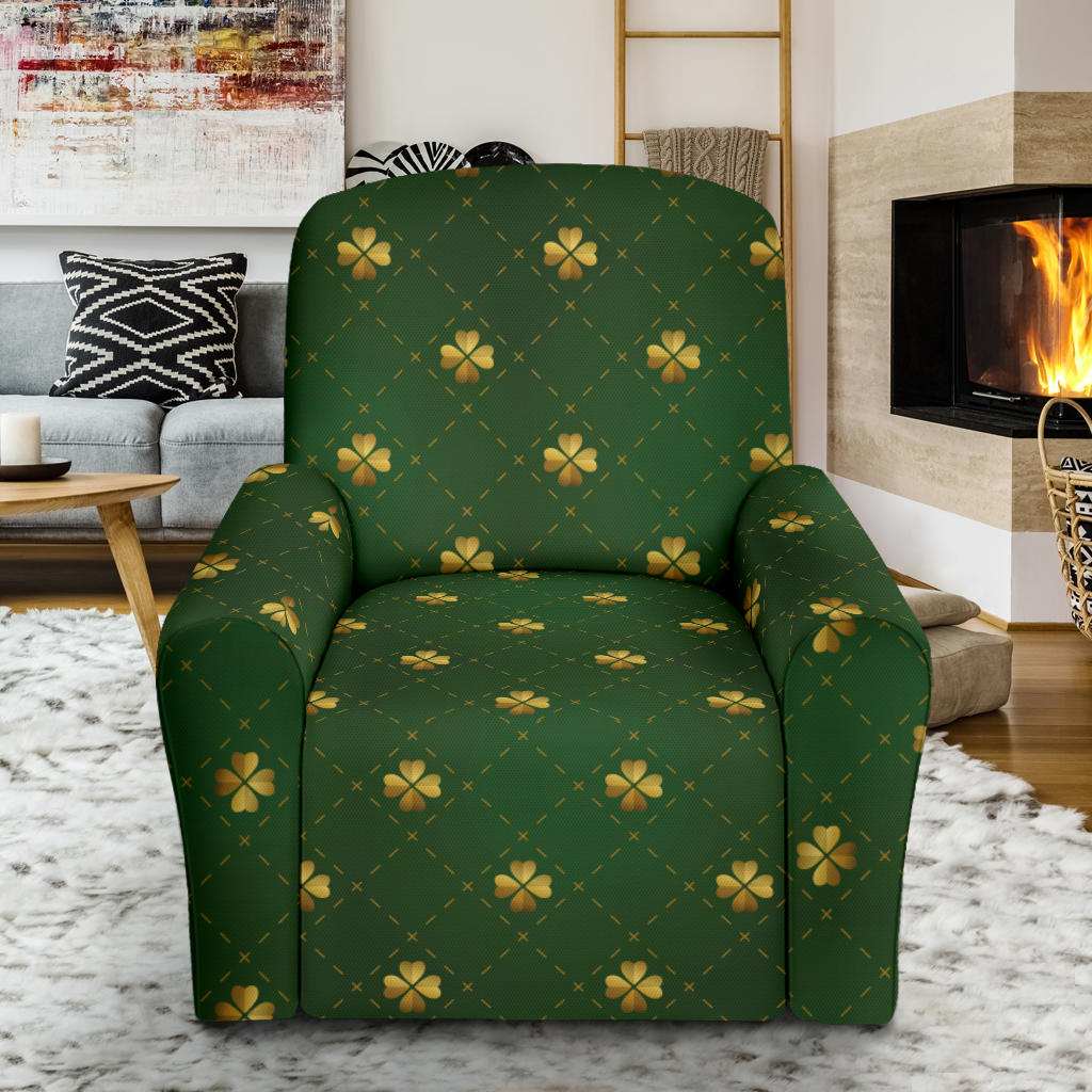 Clover Pattern Print Design 01 Recliner Slipcover with Pocket