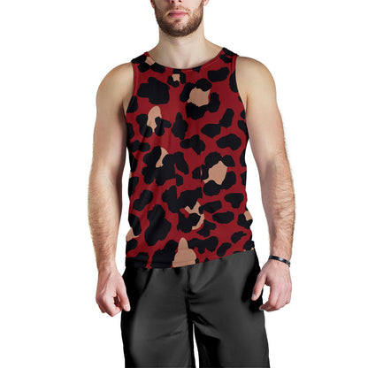 Cheetah Red Print Pattern Men Tank Top