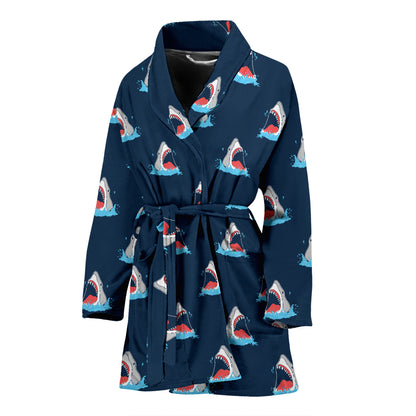 Shark Print Design LKS3010 Women Bathrobe