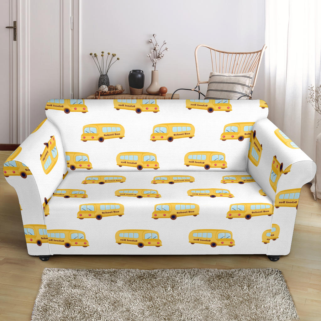 School Bus Print Design LKS306 Loveseat Couch Slipcover