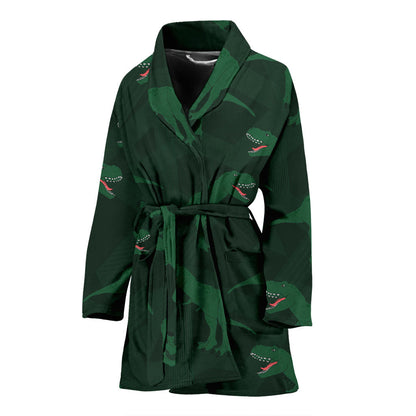 T Rex Pattern Print Design A06 Women Bathrobe