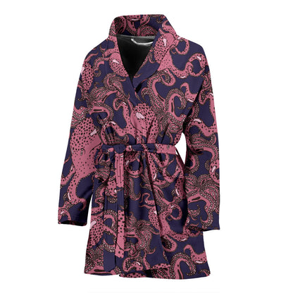 Octopus Pattern Print Design A03 Women Bathrobe